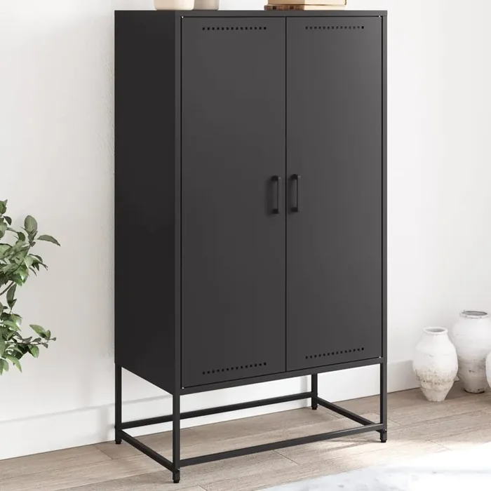 vidaXL Highboard Black 68.5×38.5×123.5 cm Steel