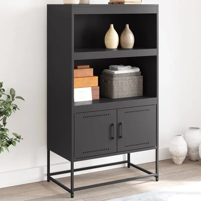 vidaXL Highboard Black 68.5×38.5×123.5 cm Steel