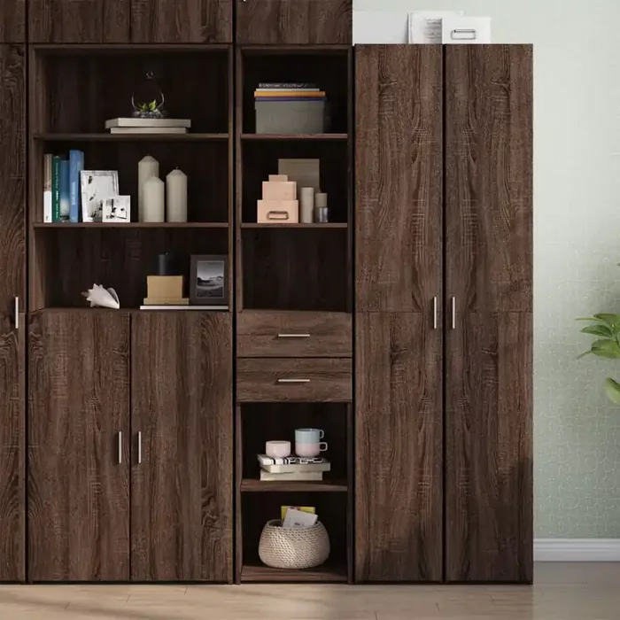 vidaXL Highboard Brown Oak 40×42.5×185 cm Engineered Wood
