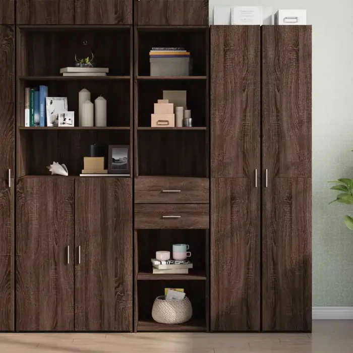 vidaXL Highboard Brown Oak 45×42.5×185 cm Engineered Wood