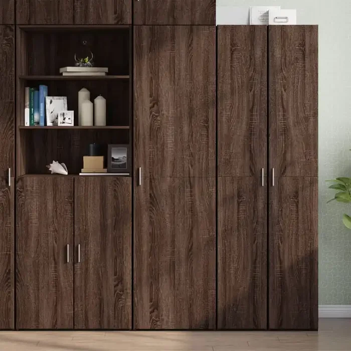 vidaXL Highboard Brown Oak 50×42.5×185 cm Engineered Wood