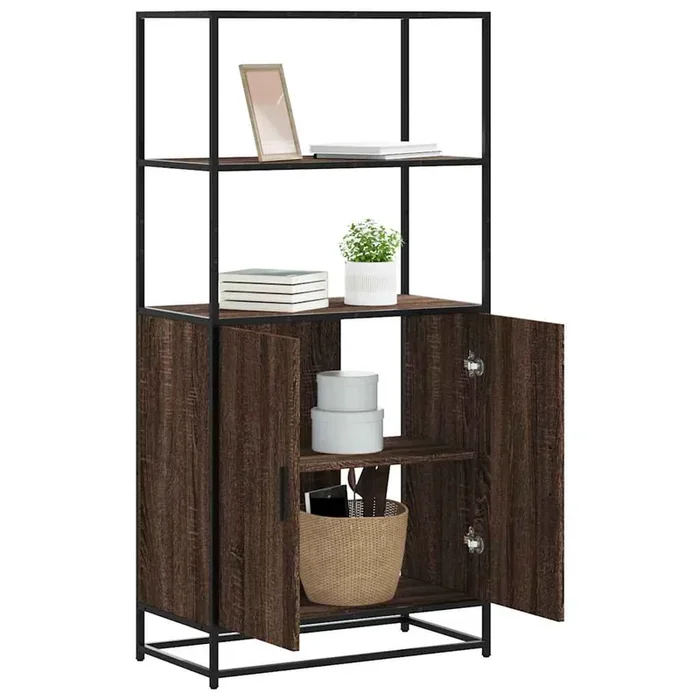 vidaXL Highboard Brown Oak 68x35x139 cm Engineered Wood and Metal