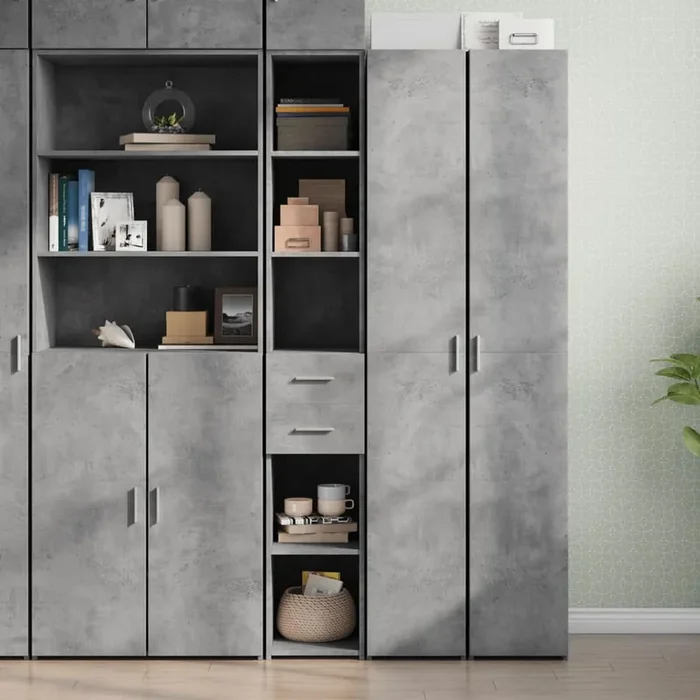 vidaXL Highboard Concrete Grey 30×42.5×185 cm Engineered Wood