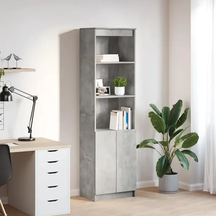 vidaXL Highboard Concrete Grey 50x35x180 cm Engineered Wood