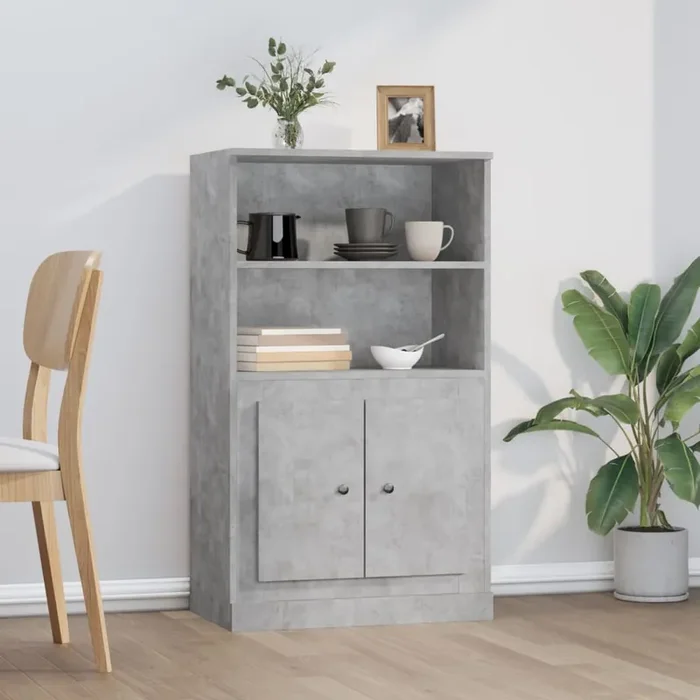 vidaXL Highboard Concrete Grey 60×35.5×103.5 cm Engineered Wood