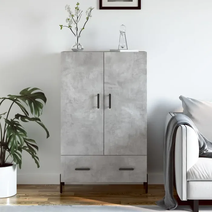 vidaXL Highboard Concrete Grey 69.5x31x115 cm Engineered Wood