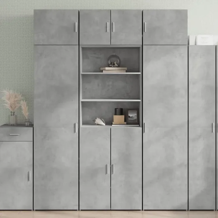 vidaXL Highboard Concrete Grey 70×42.5×185 cm Engineered Wood