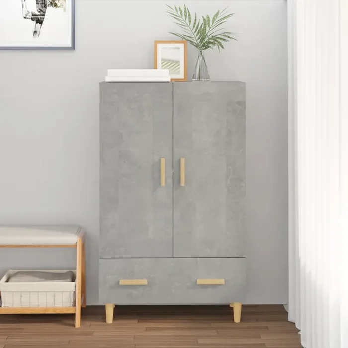 vidaXL Highboard Concrete Grey 70x31x115 cm Engineered Wood