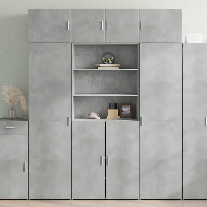 vidaXL Highboard Concrete Grey 80×42.5×185 cm Engineered Wood