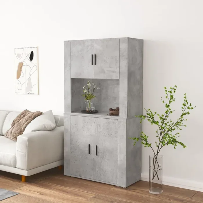 vidaXL Highboard Concrete Grey Engineered Wood