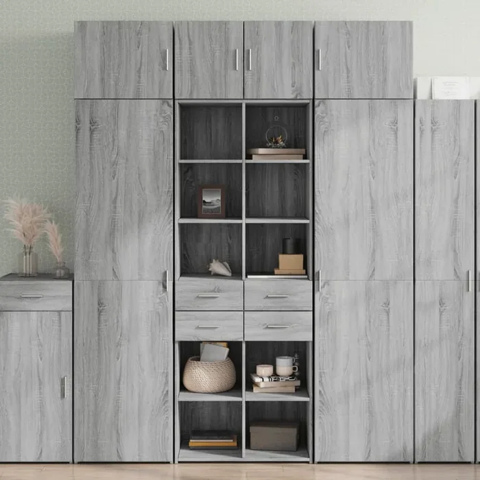 vidaXL Highboard Grey Sonoma 70×42.5×185 cm Engineered Wood