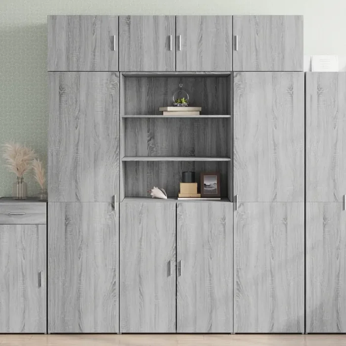 vidaXL Highboard Grey Sonoma 80×42.5×185 cm Engineered Wood