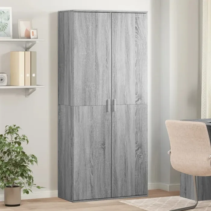 vidaXL Highboard Grey Sonoma 80x35x180 cm Engineered Wood