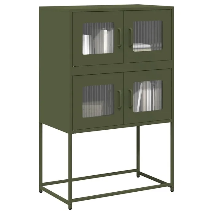 vidaXL Highboard Olive Green 68x39x107 cm Steel
