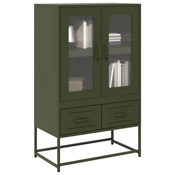 vidaXL Highboard Olive Green 68x39x111.5 cm Steel