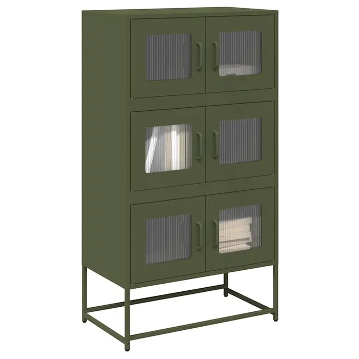 vidaXL Highboard Olive Green 68x39x123 cm Steel