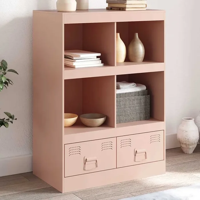 vidaXL Highboard Pink 67x39x95 cm Steel