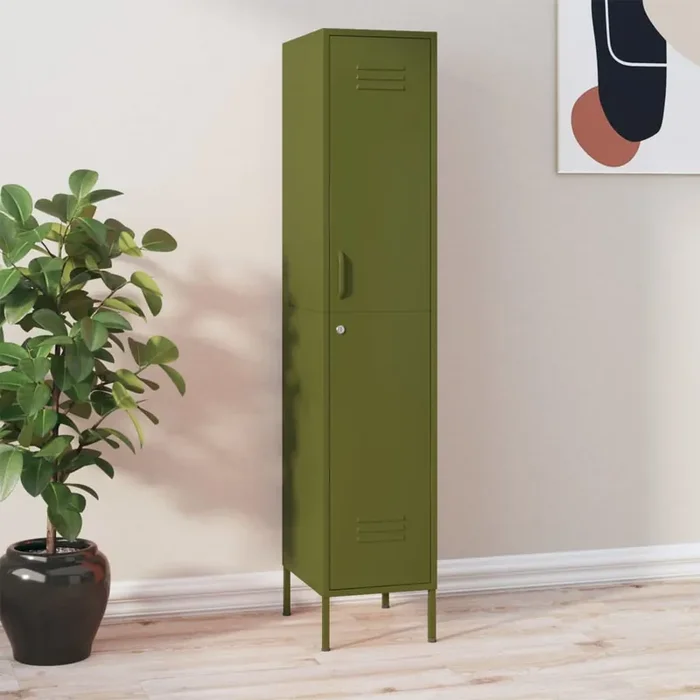vidaXL Locker Cabinet Olive Green 35x46x180 cm Steel
