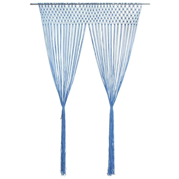 vidaXL Macrame Curtain Blue 140×240 cm Cotton