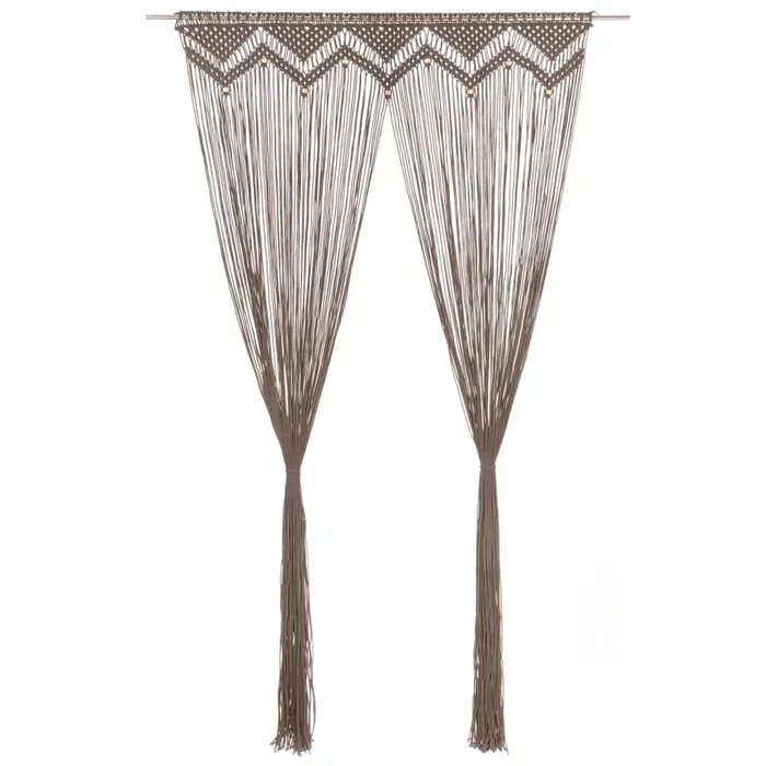 vidaXL Macrame Curtain Taupe 140×240 cm Cotton