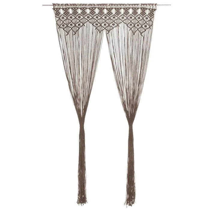 vidaXL Macrame Curtain Taupe 140×240 cm Cotton
