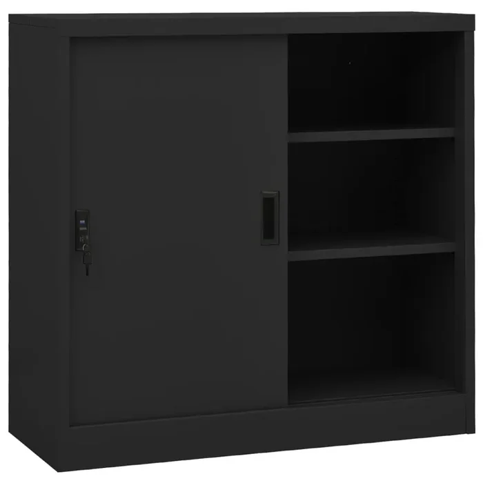 vidaXL Office Cabinet with Sliding Door Anthracite 90x40x90 cm Steel