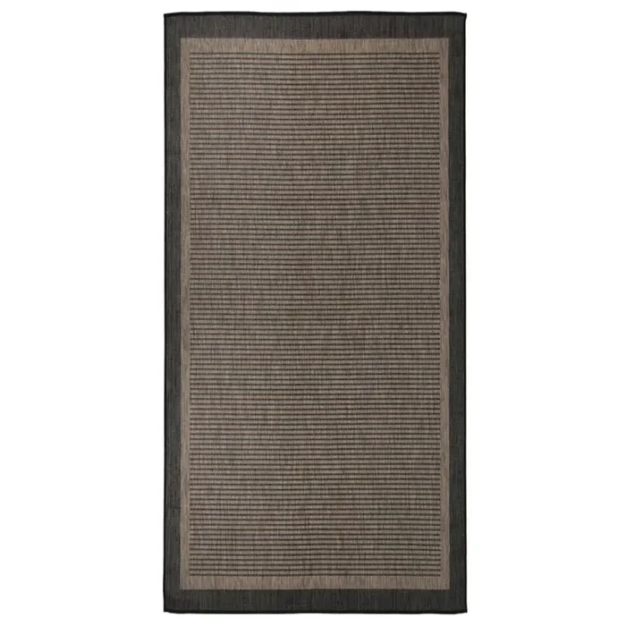 vidaXL Outdoor Flatweave Rug 100×200 cm Dark Brown