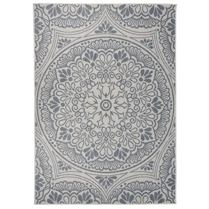 vidaXL Outdoor Flatweave Rug 120×170 cm Blue Pattern