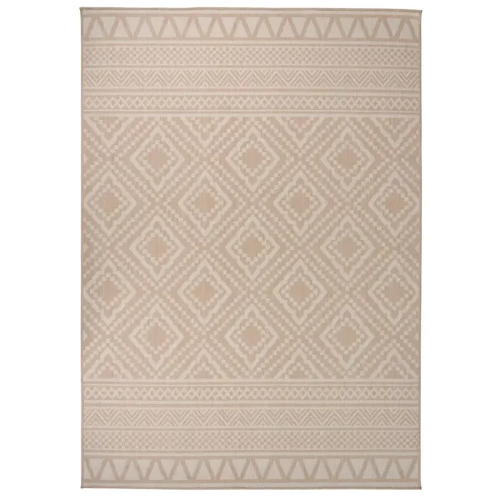 vidaXL Outdoor Flatweave Rug 120×170 cm Brown Stripes