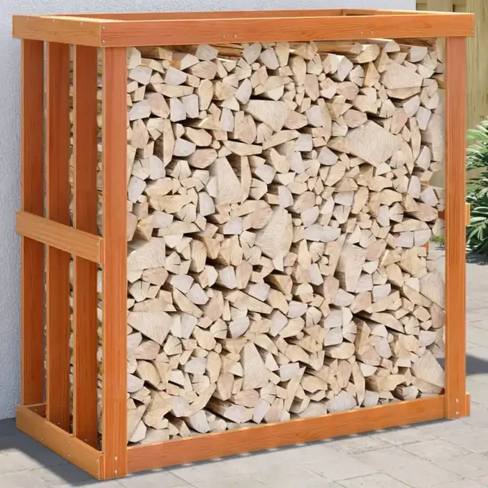 vidaXL Outdoor Log Holder Wax Brown 109x52x106 cm Solid Wood Pine