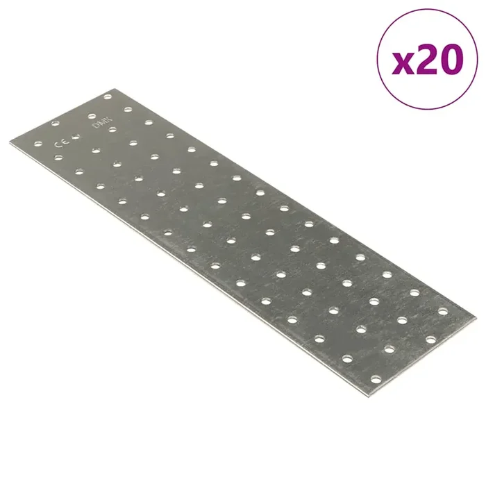 vidaXL Perforated Plates 20 pcs 2 mm 300×80 mm Galvanised Steel