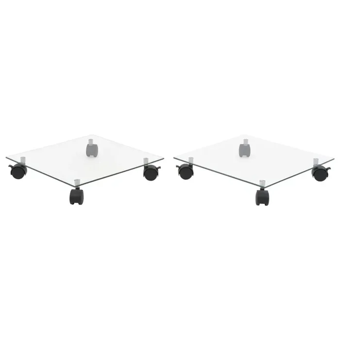 vidaXL Plant Rollers 2 pcs Tempered Glass 35×35 cm Square