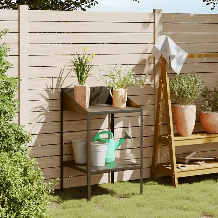 vidaXL Plant Stand Anthracite 56.5×54.5×100 cm Galvanised Steel
