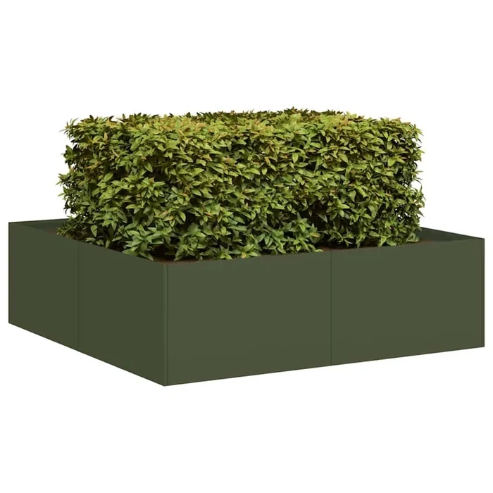 vidaXL Planter Olive Green 100x100x30 cm Steel