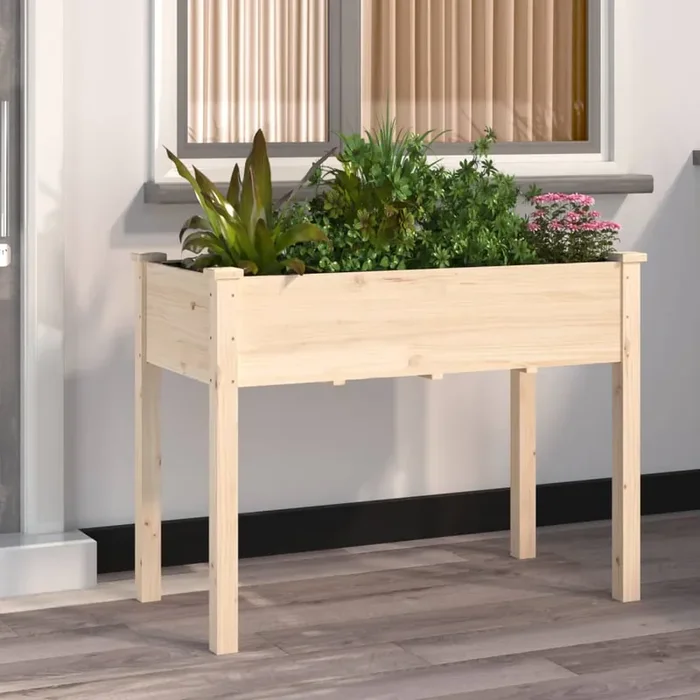 vidaXL Planter with Liner 118x59x76 cm Solid Wood Fir