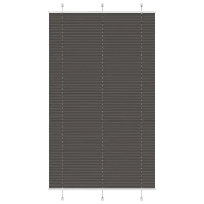 vidaXL Pleated Blind Black 115×200 cm Fabric Width 114.4 cm Polyester