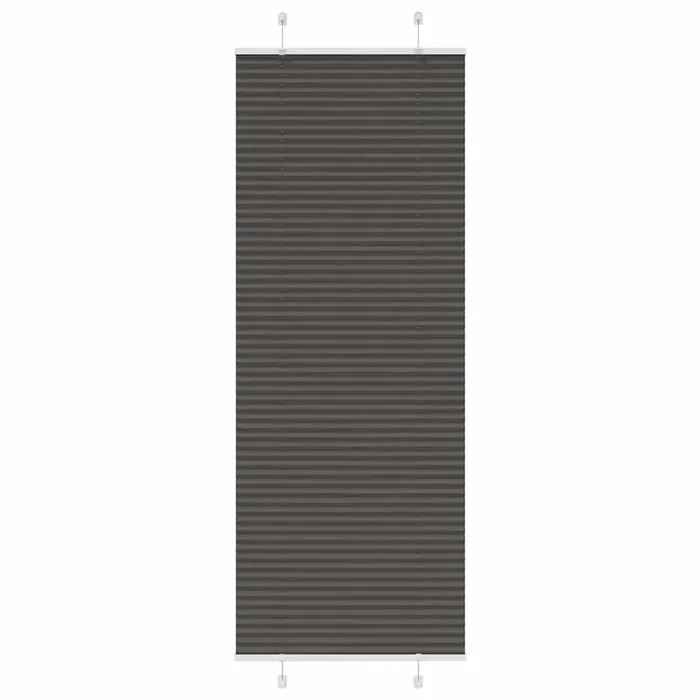 vidaXL Pleated Blind Black 70×200 cm Fabric Width 69.4 cm Polyester