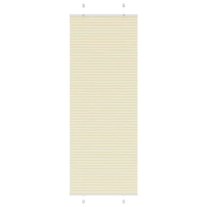 vidaXL Pleated Blind Cream 80×200 cm Fabric Width 79.4 cm Polyester