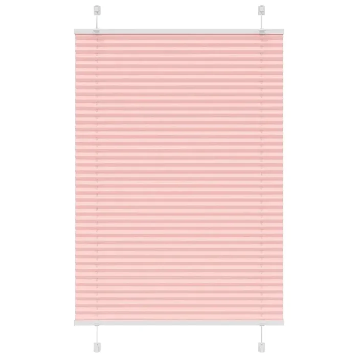 vidaXL Pleated Blind Pink 90×150 cm Fabric Width 89.4 cm Polyester