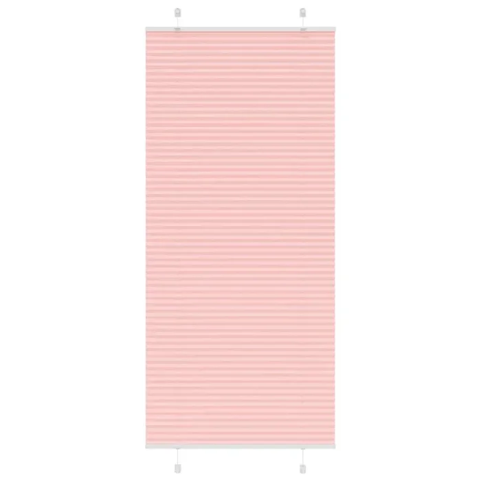 vidaXL Pleated Blind Pink 95×200 cm Fabric Width 94.4 cm Polyester