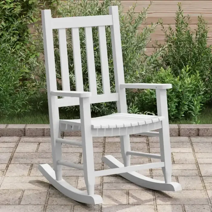vidaXL Rocking Chair for Children White Solid Wood Poplar