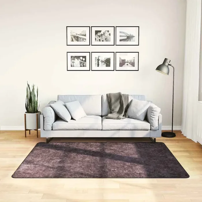 vidaXL Rug Washable Anthracite 120×170 cm Anti Slip
