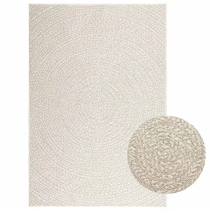 vidaXL Rug ZIZUR Cream 120×170 cm Jute Look Indoor and Outdoor