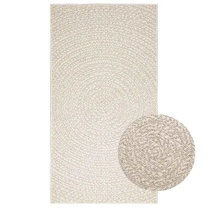 vidaXL Rug ZIZUR Cream 80×150 cm Jute Look Indoor and Outdoor