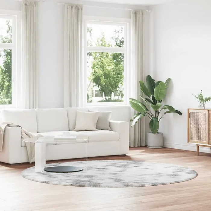 vidaXL Shaggy Rug High Pile NAVARRA Light Grey 240×240 cm Polyester