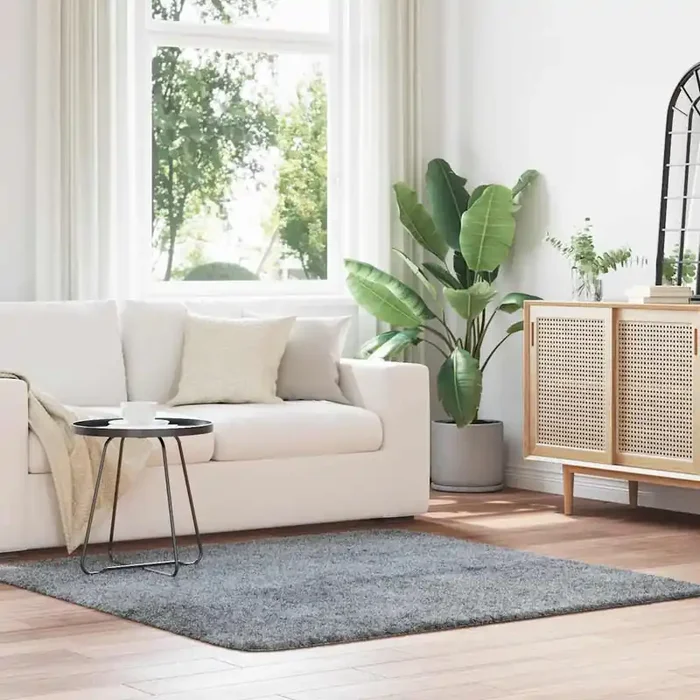 vidaXL Shaggy Rug High Pile NAVARRA Silver Grey 160×160 cm Polyester