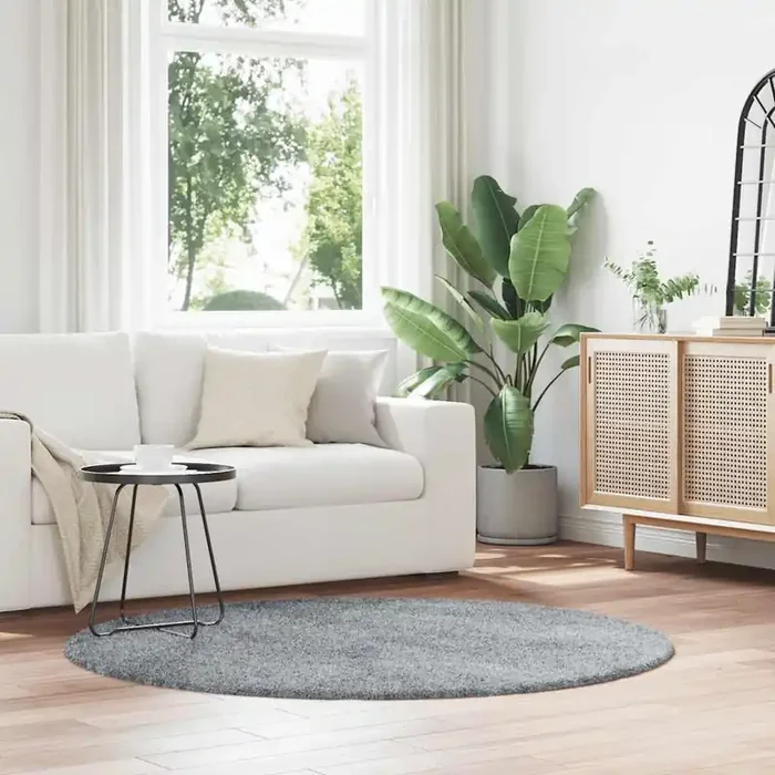 vidaXL Shaggy Rug High Pile NAVARRA Silver Grey 160×160 cm Polyester