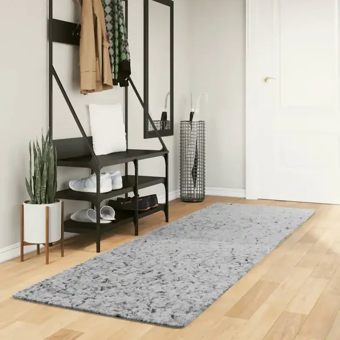 vidaXL Shaggy Rug PAMPLONA High Pile Modern Grey 80×250 cm