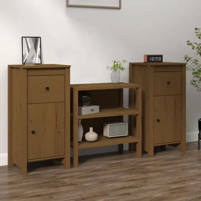 vidaXL Sideboards 2 pcs Honey Brown 40x35x80 cm Solid Wood Pine