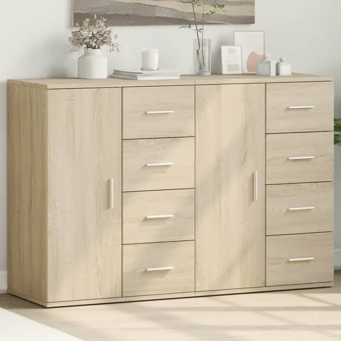 vidaXL Sideboards 2 pcs Sonoma Oak 59x39x80 cm Engineered Wood